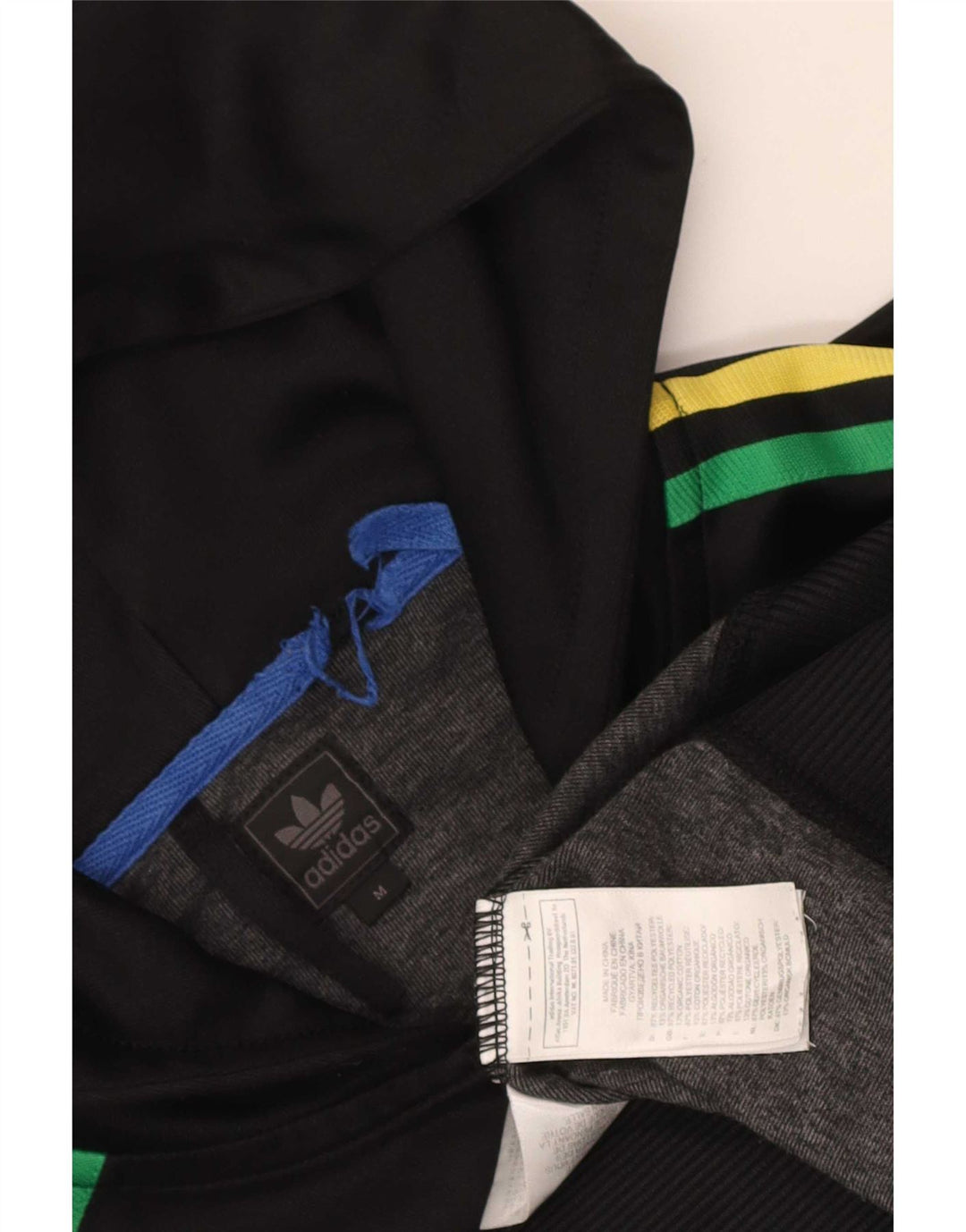 Pulover Adidas pentru bărbați, cu fermoar, poliester mediu negru