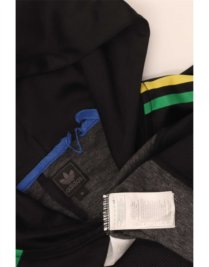 Pulover Adidas pentru bărbați, cu fermoar, poliester mediu negru