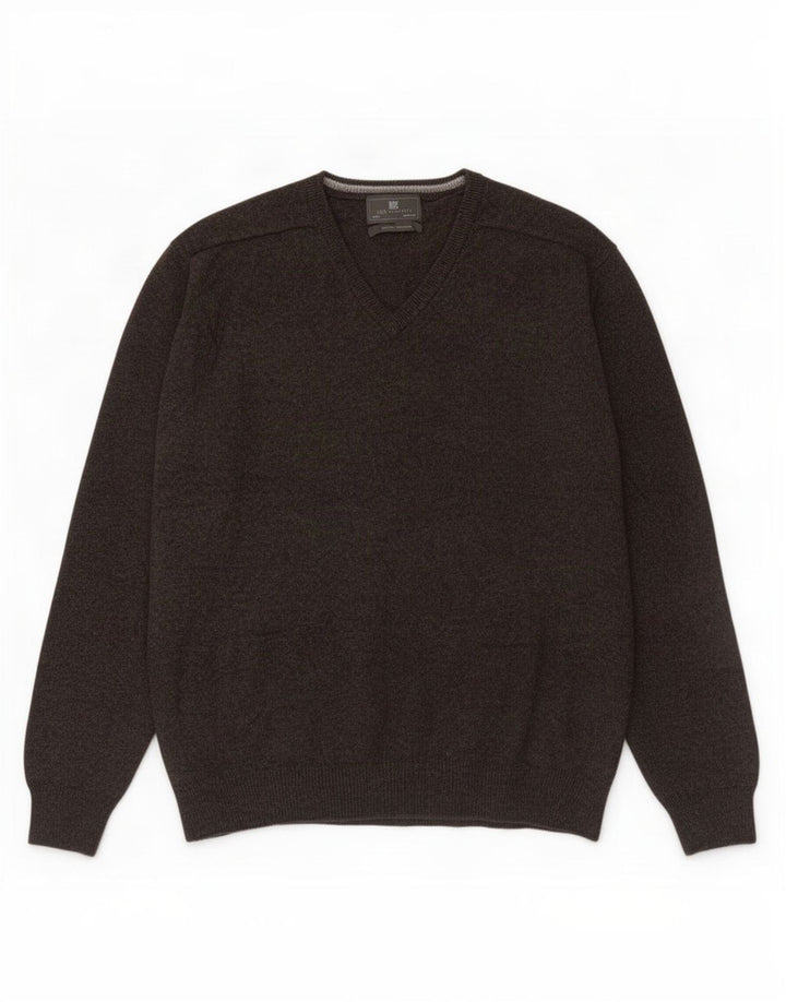 Pulover cu decolteu în V Marks & Spencer pentru bărbați, 3XL, lână maro
