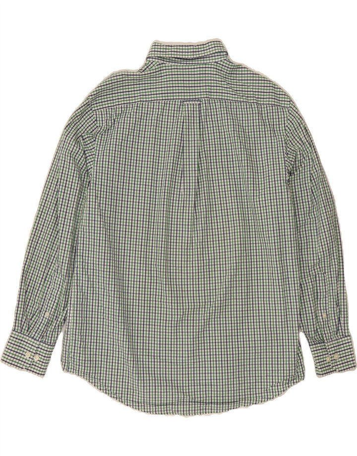 IZOD Mens Shirt Medium Green Check Cotton Vintage Izod and Second-Hand Izod from Messina Hembry 