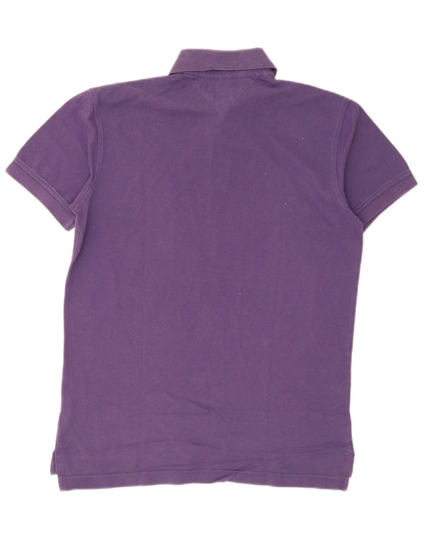 Tricou polo Tommy Hilfiger pentru bărbați, bumbac violet mediu
