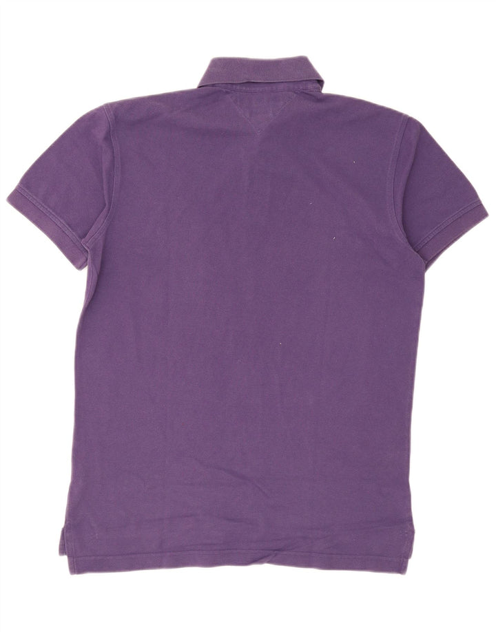 Tricou polo Tommy Hilfiger pentru bărbați, bumbac violet mediu