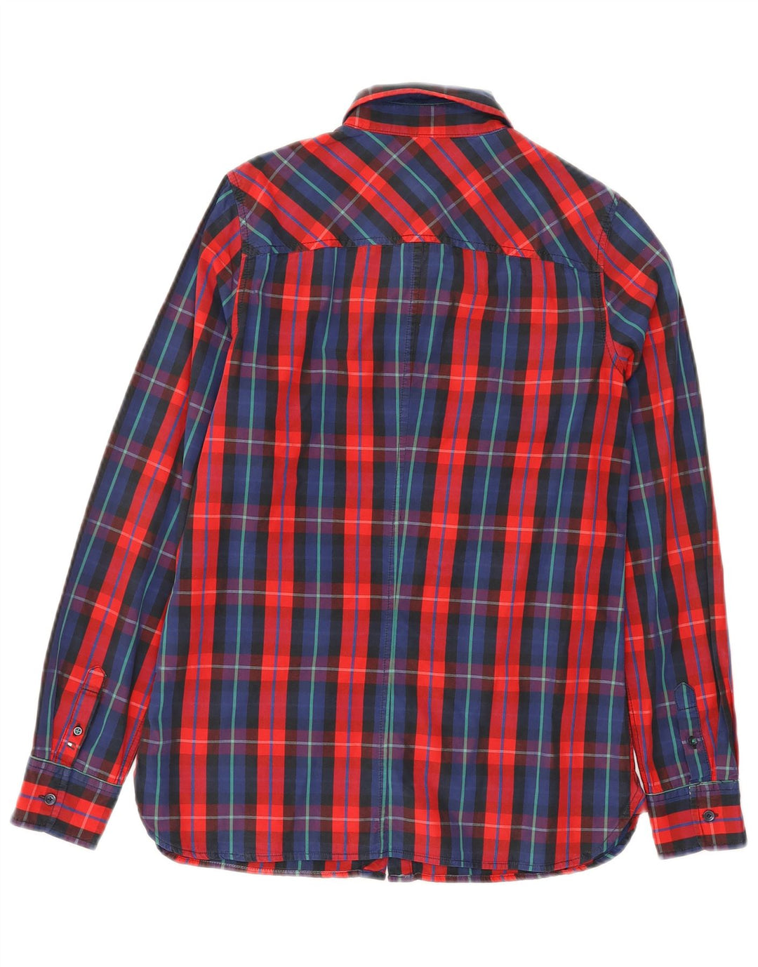 TOMMY HILFIGER Womens Shirt US 4 Small Red Check Cotton
