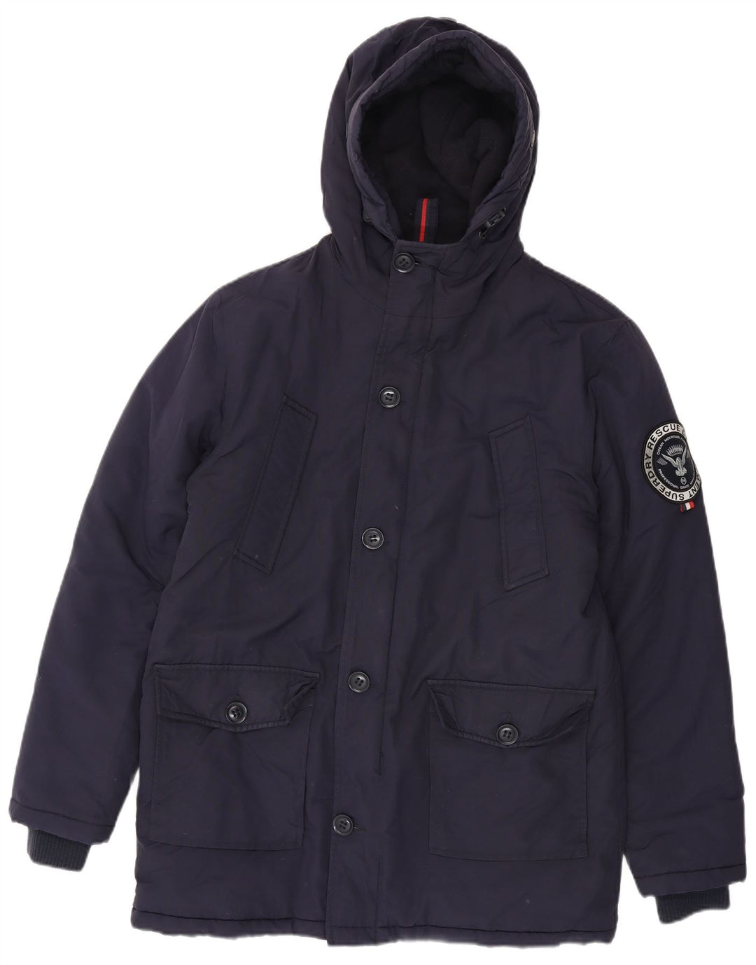 Jachetă parka cu glugă Superdry pentru bărbați UK 40 mare nailon bleumarin