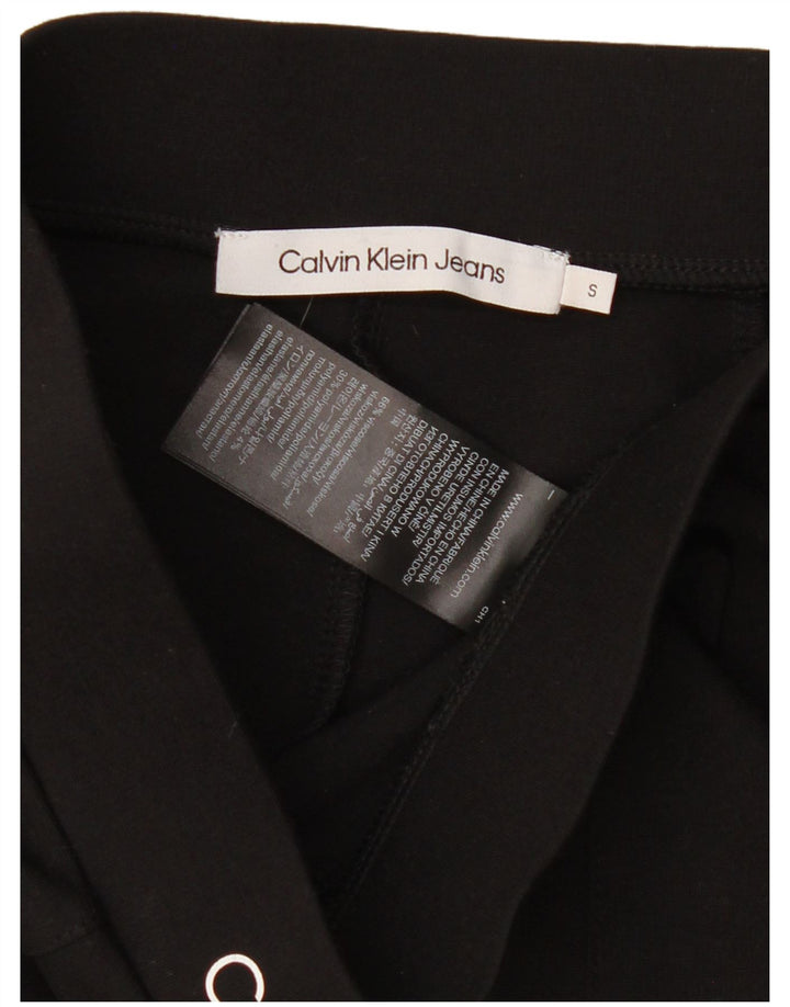 Calvin Klein Leggings cu grafică pentru femei UK 10 Small Black Viscose