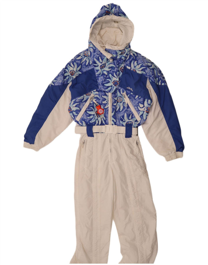 Salopetă de schi supradimensionată cu glugă pentru femei Ellesse IT 40 Small White Floral