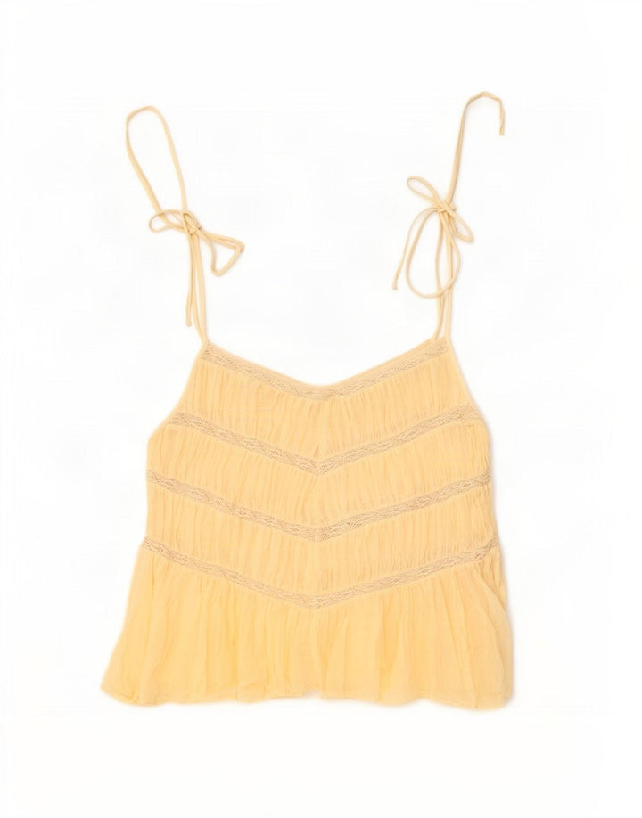 Top camis pentru femei Zara UK 12 Medium Beige Bumbac