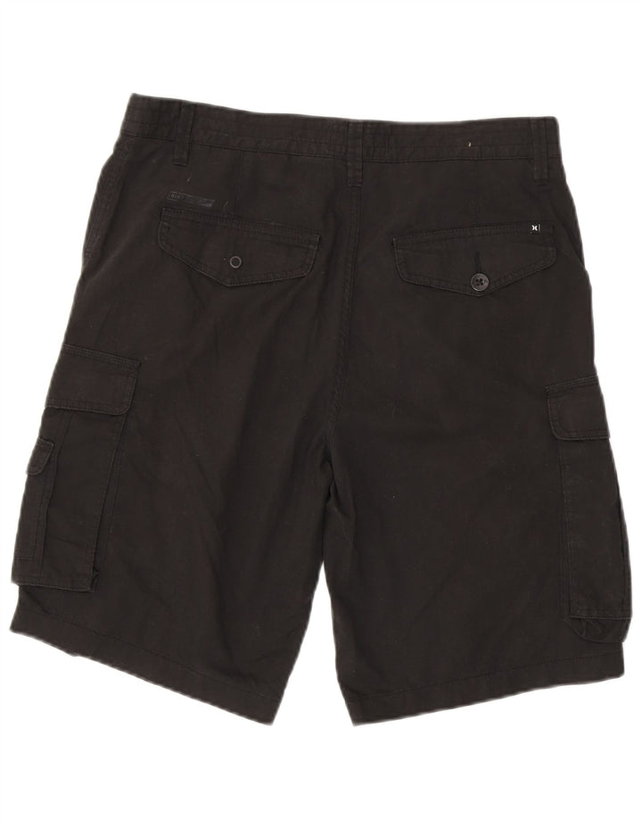 Pantaloni scurți cargo Hurley pentru bărbați W32, bumbac mediu negru