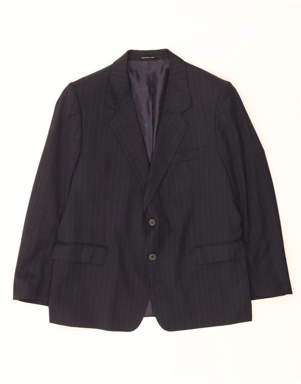 Blazer vintage pentru bărbați cu 2 nasturi, UK 40, mare, bleumarin, cu dungi