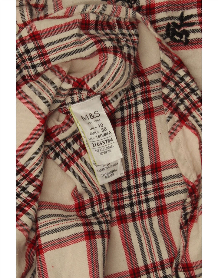 Cămașă de flanel supradimensionată pentru femei Marks & Spencer UK 10 mic, bej, carouri