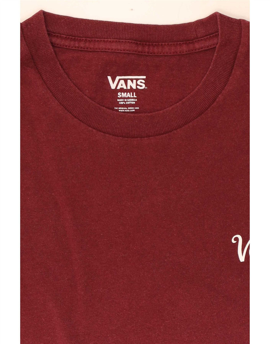 Tricou pentru bărbați Vans Top mic din bumbac Burgundy