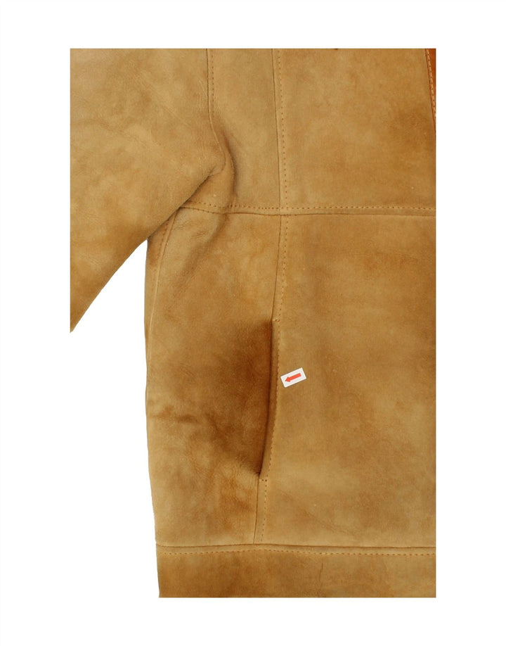 Jachetă din shearling pentru bărbați VINTAGE UK 36 Small Beige Shearling