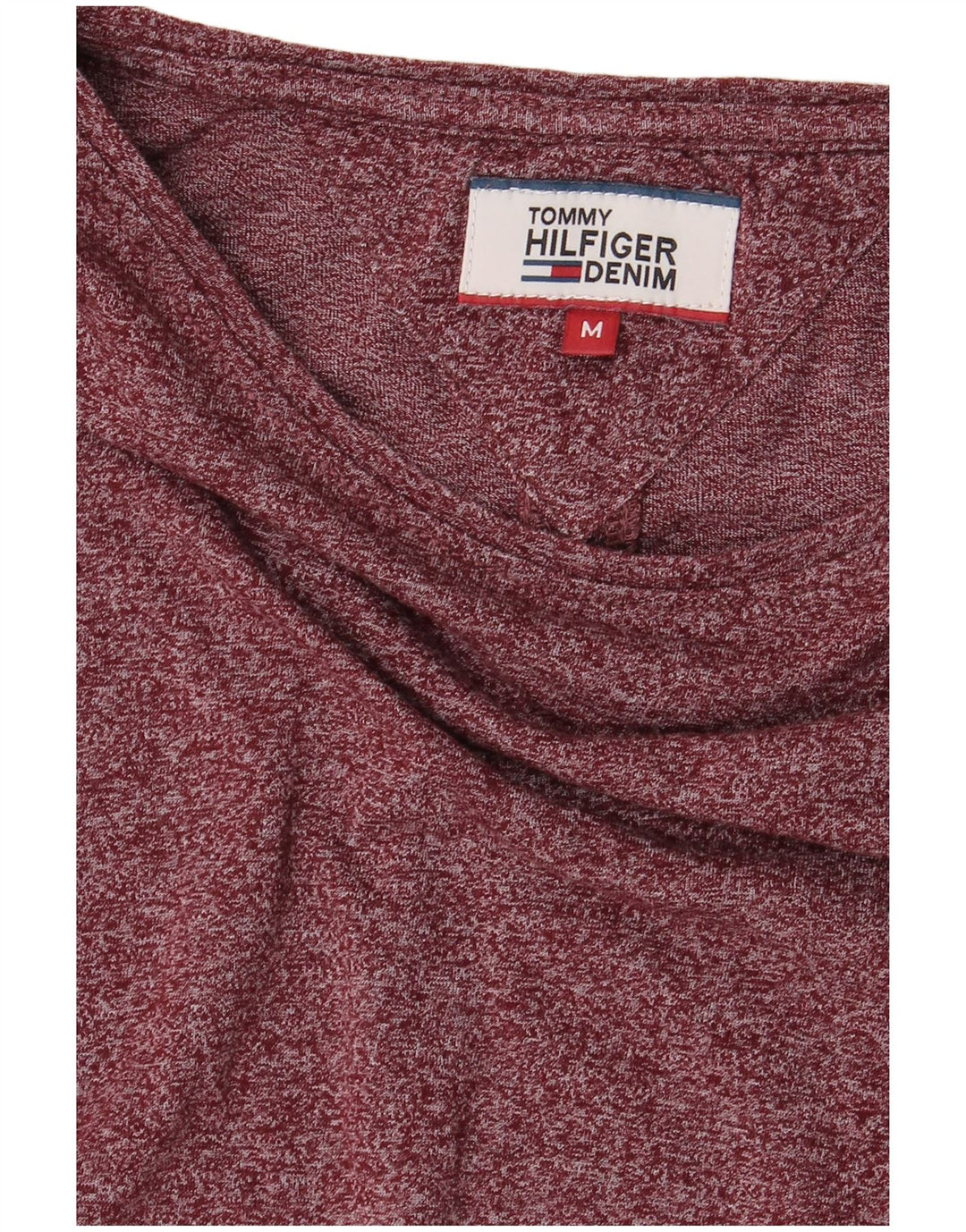 TOMMY HILFIGER Top pentru bărbați cu mânecă lungă, mediu burgundy pete