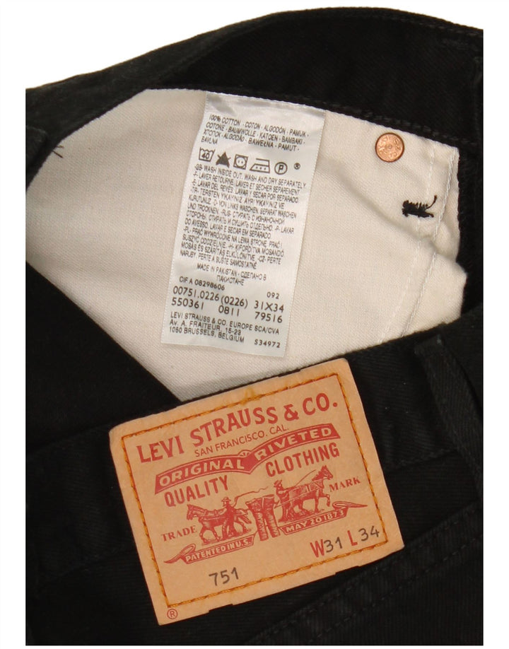 Blugi drepti pentru bărbați Levi's 751 W31 L34 bumbac negru