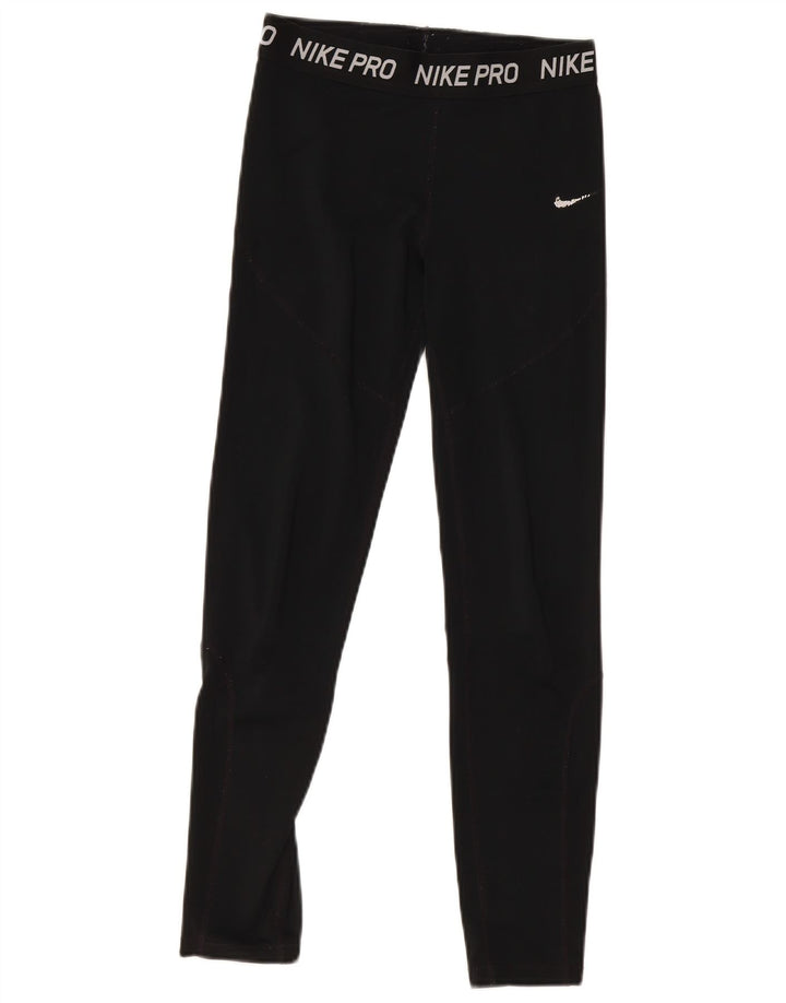 Leggings grafic Nike pentru femei UK 8 Small Negru Poliester