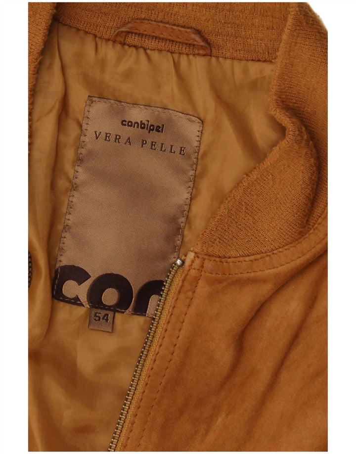 Jachetă Bomber de piele intoarsa pentru barbati Conbipel IT 54 XL piele maro