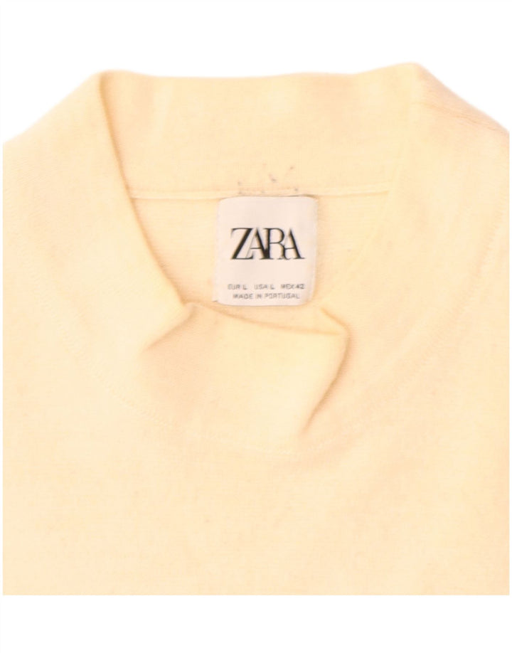 Pulover pentru bărbați Zara, cu decolteu, mare, bej, acrilic