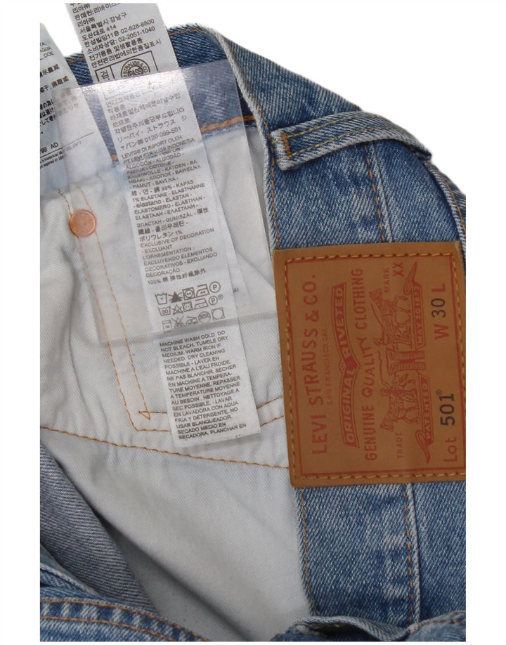 Pantaloni scurți din blugi pentru bărbați LEVI'S 501 W30, bumbac albastru mediu