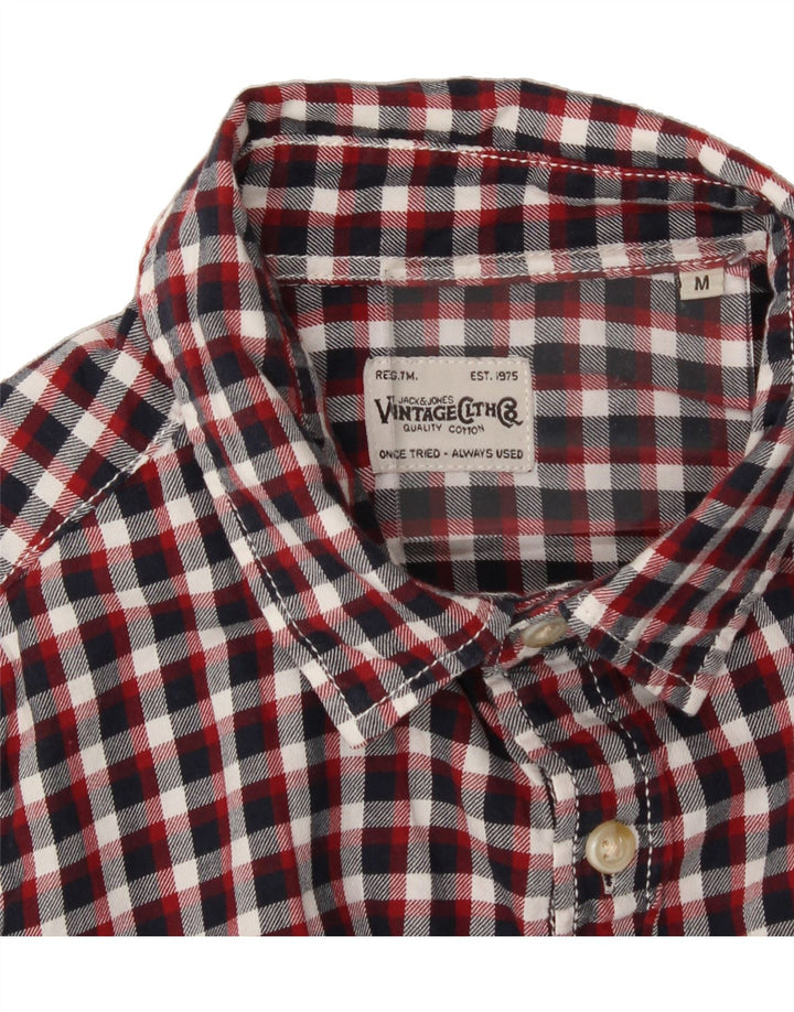 JACK & JONES Mens Shirt Medium Red Check Vintage Jack & Jones and Second-Hand Jack & Jones from Messina Hembry 
