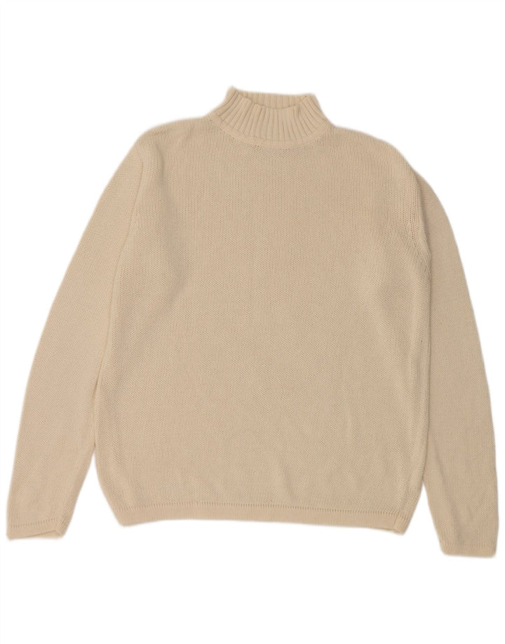 Pulover cu gât țestoasă pentru bărbați Eddie Bauer, bumbac alb cadru mediu