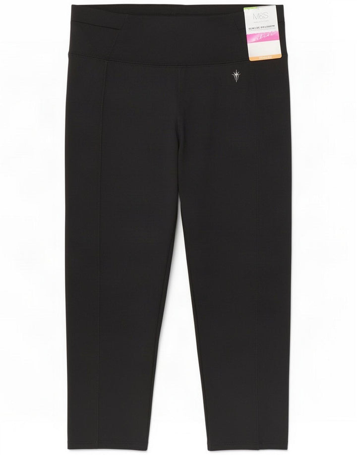 Marks & Spencer Womens Capri Leggings UK 12 Medium Black Poliester