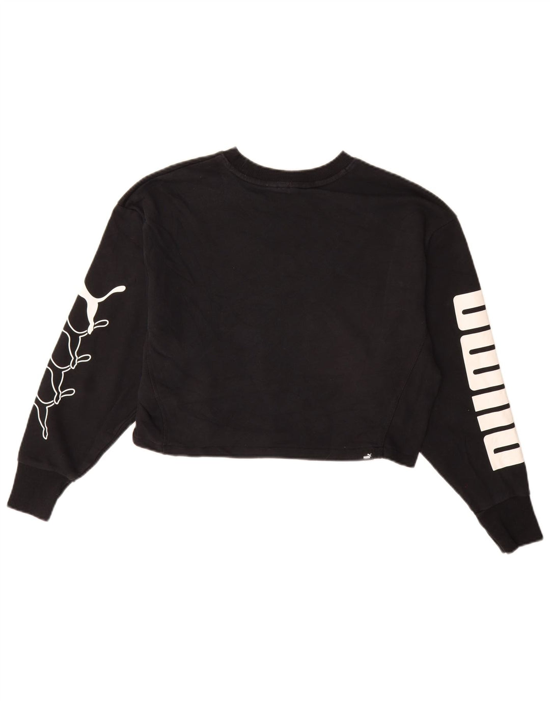Pulover PUMA pentru femei oversized Crop Graphic Pulover UK 10 Mic Negru
