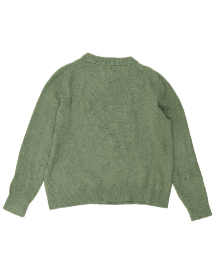 Pulover pentru femei Marks & Spencer cu decolteu rotund din poliester verde mic, UK 10