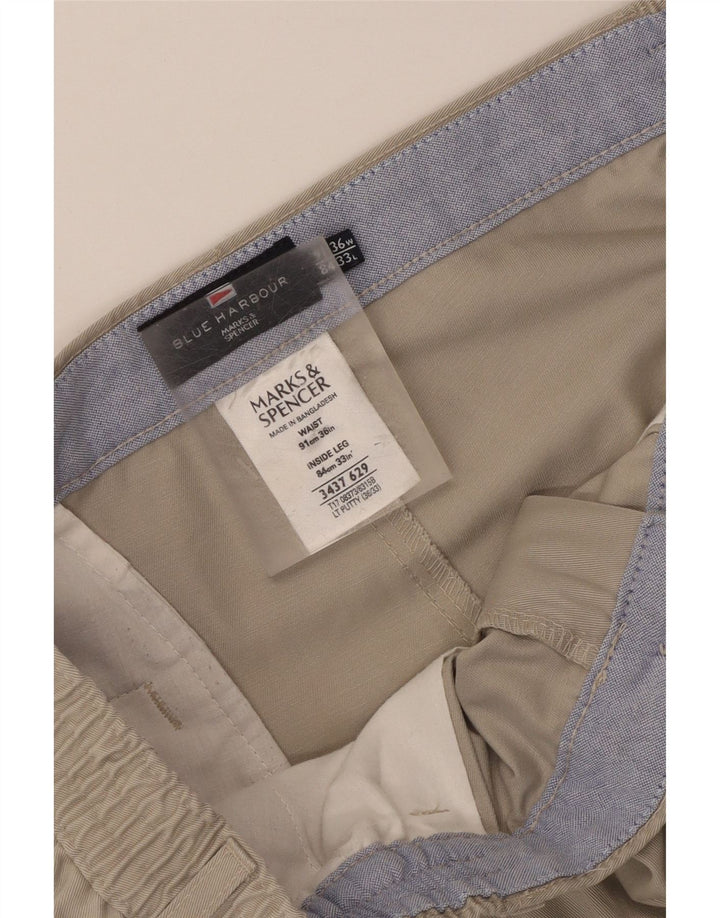 Pantaloni chino pentru bărbați Marks & Spencer Blue Harbour Pegged W36 L33 bej