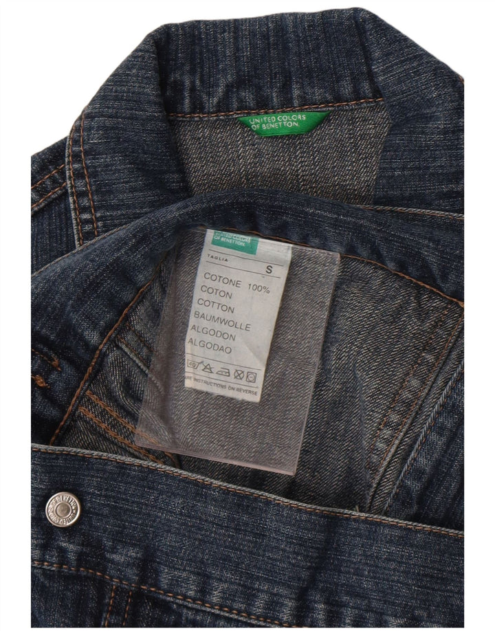 Jachetă de blugi Benetton pentru femei UK 10 Small Blue Bumbac