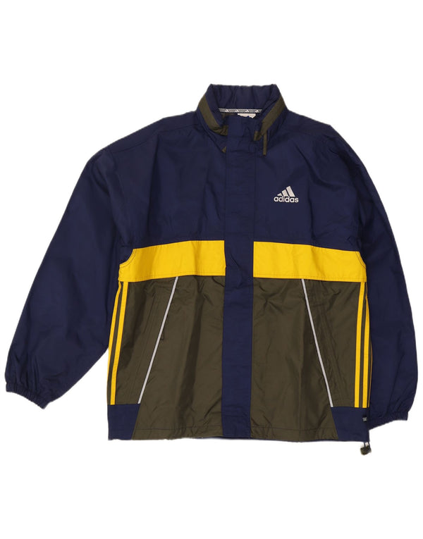 Jachetă de ploaie cu glugă Adidas pentru bărbați Marea Britanie 40/42 Medium Bleumarin Colorblock
