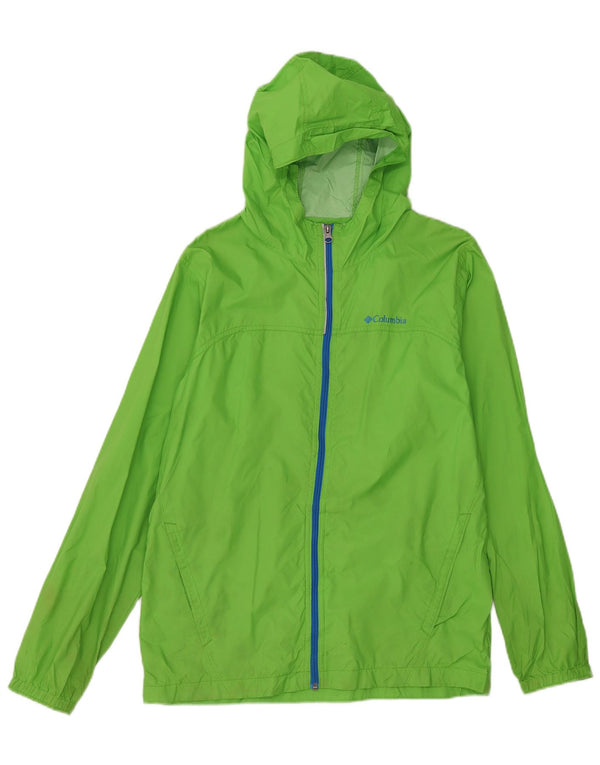Jachetă de ploaie cu glugă Columbia pentru băieți 15-16 ani XL nailon verde