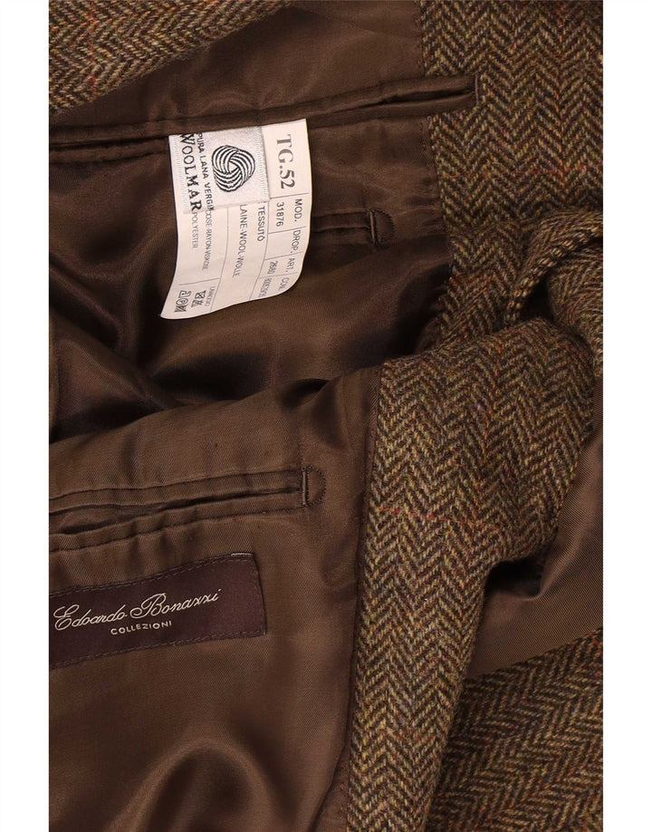 Jachetă vintage pentru bărbați, cu 3 nasturi, IT 52 XL, lână kaki, cu oase