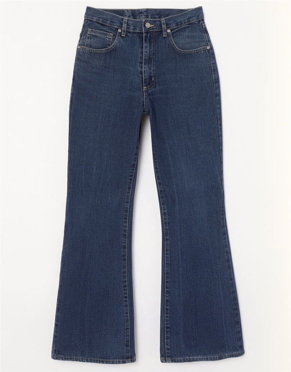 Wild Jeans pentru femei cu talie mare evazată IT 42 Medium L26 L30 Bumbac albastru