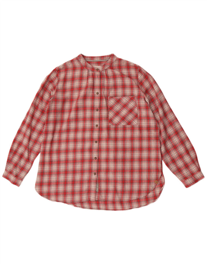Camel Active Femei Flanel Shirt UK 14 Medium Red Check Bumbac