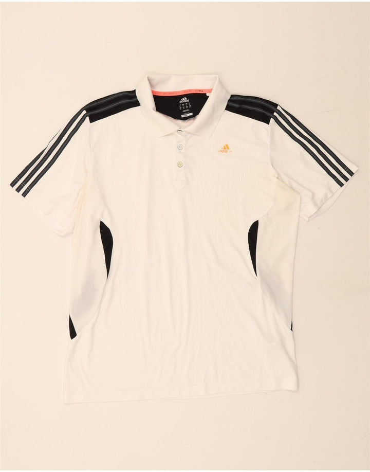 Tricou polo ADIDAS Climacool pentru bărbați XL, alb, poliester color bloc