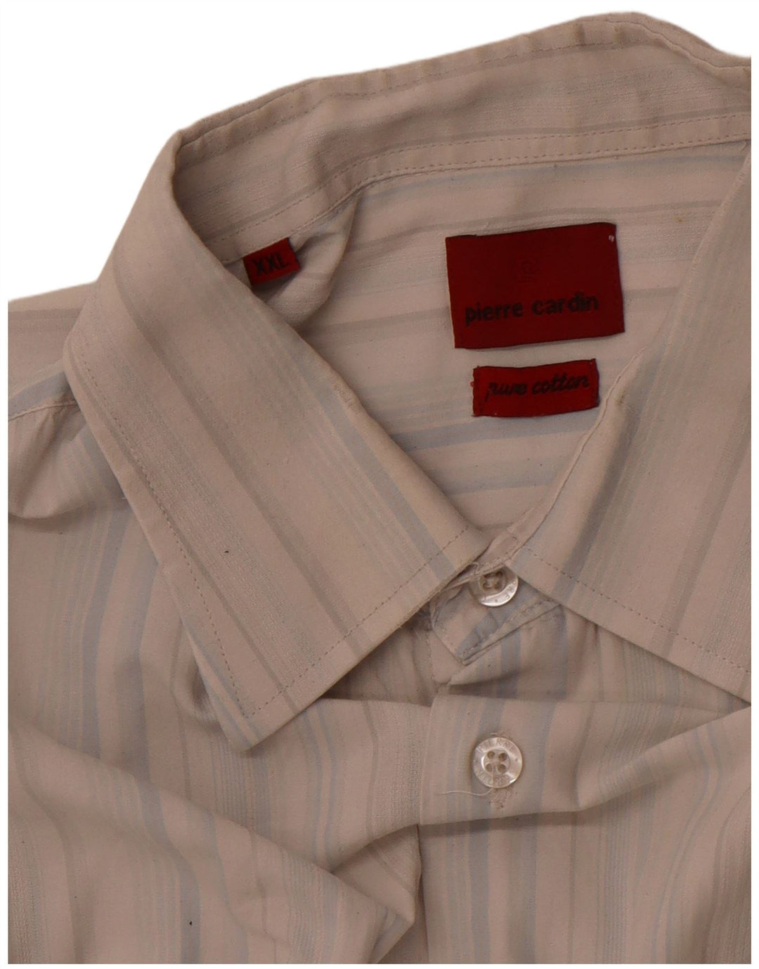 Cămașă cu mânecă scurtă pentru bărbați PIERRE CARDIN, bumbac cu dungi albastre 2XL