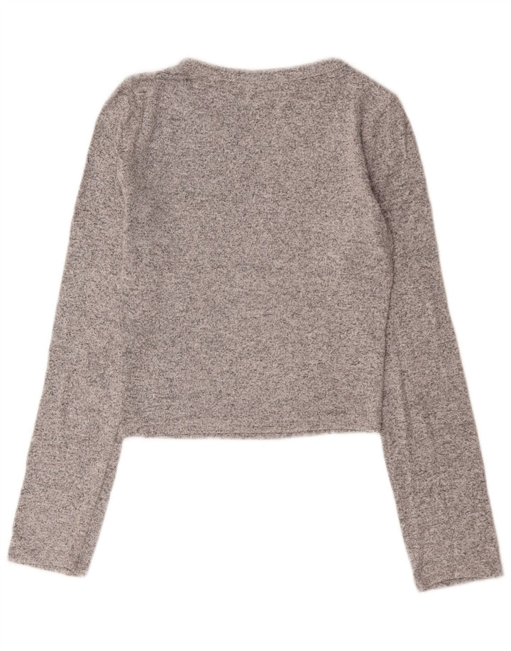 Crop Top pentru femei Zara cu mânecă lungă UK 8, mic, gri, viscoză