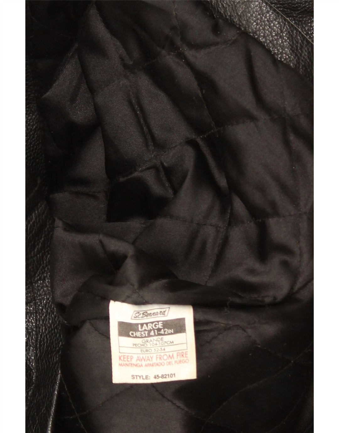 Jachetă de piele pentru bărbați St. Bernard UK 41 Large Black