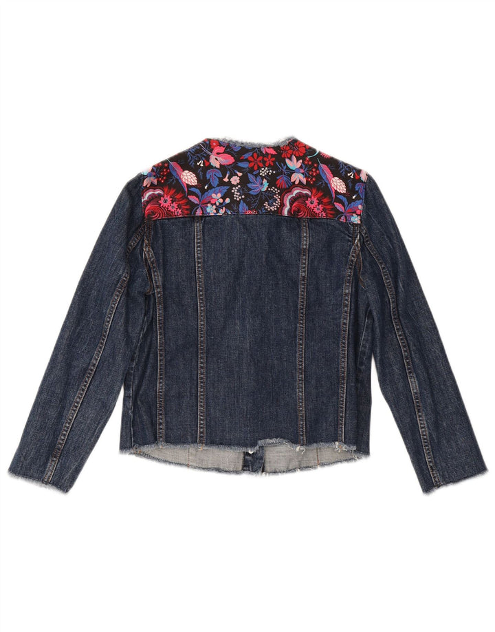 MSGM Jachetă de blugi cu mâneci 3/4 pentru femei IT 40 Mic Bleumarin Floral