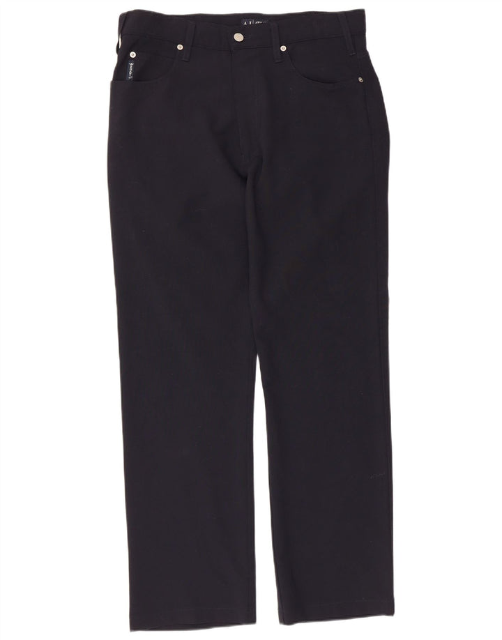 Pantaloni casual drepti pentru bărbați Armani L32 L29 Poliester bleumarin