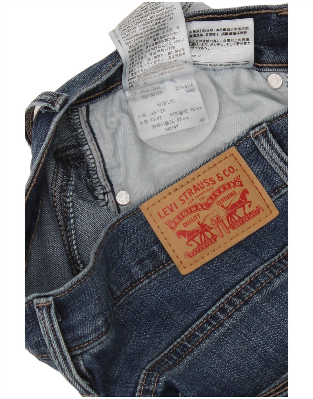 Blugi Levi's pentru femei Slimming Slim W28 L28 Bumbac bleumarin