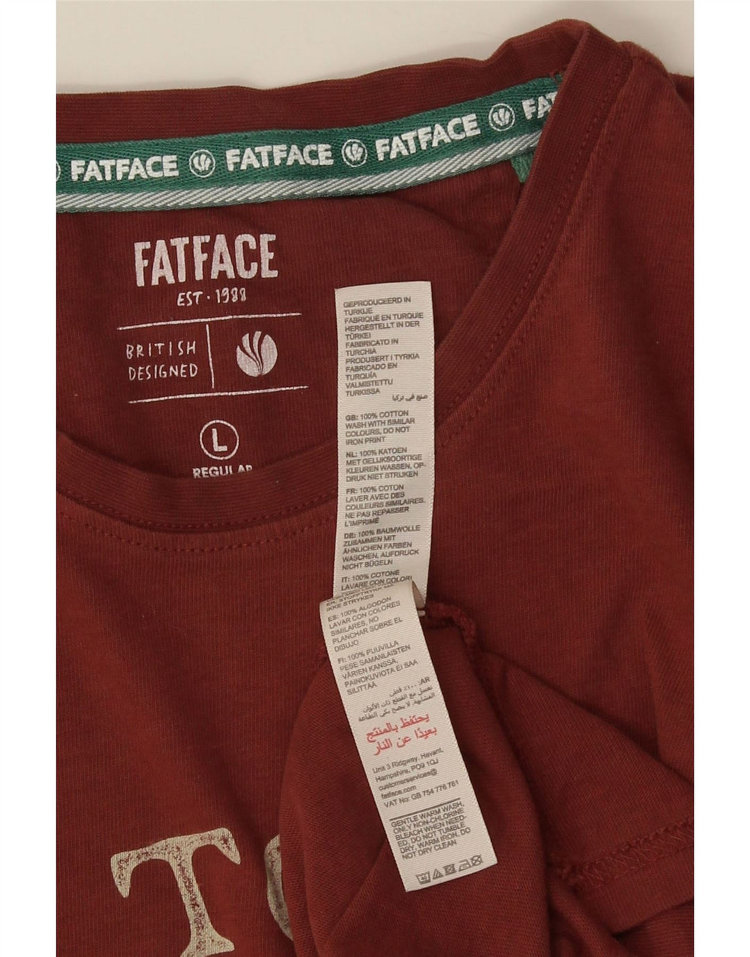 FAT FACE Tricou grafic pentru bărbați cu croiala normală Top mare bumbac roșu