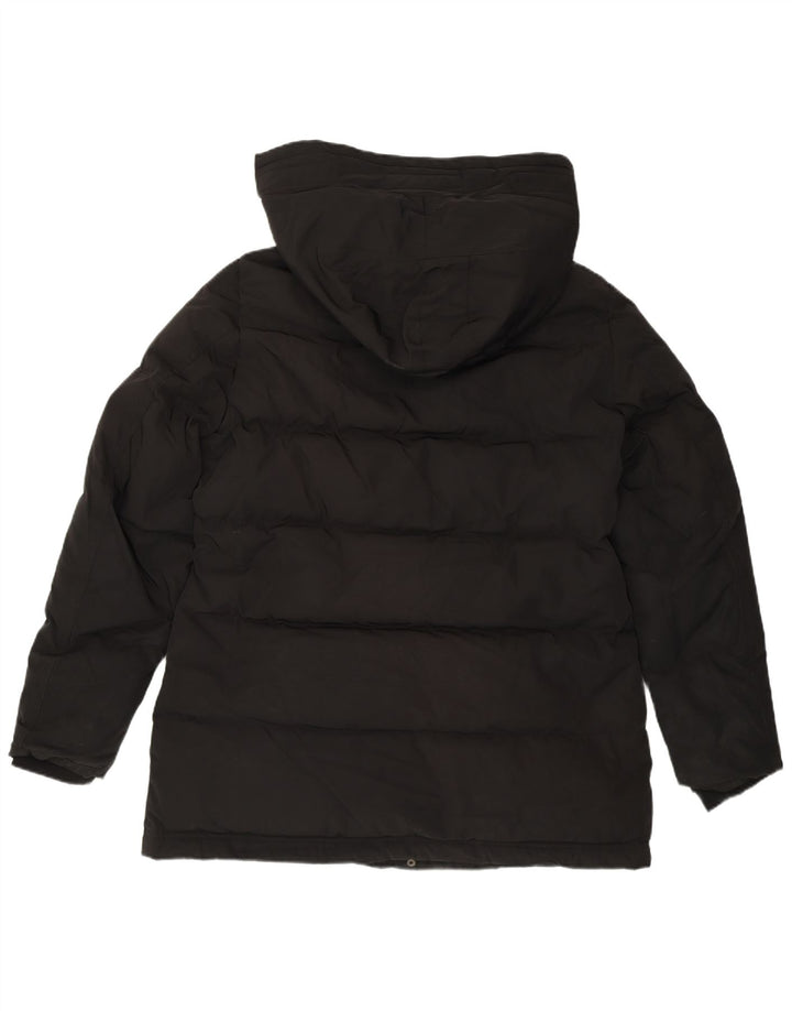 Jachetă căptușită cu glugă pentru femei Zara UK 14, mare, negru, poliester