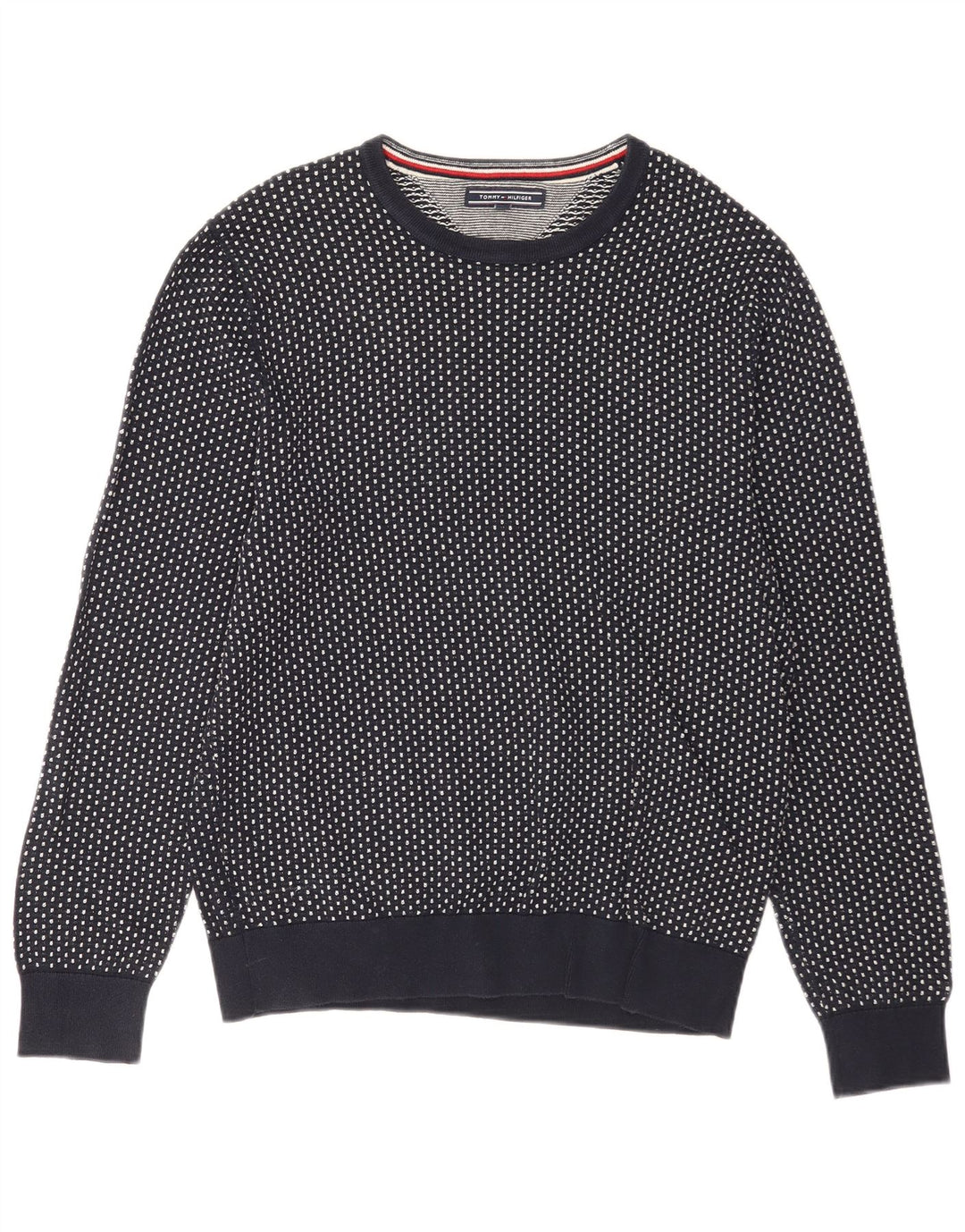 Pulover Tommy Hilfiger pentru bărbați, cu gât crew, albastru, pete, mediu