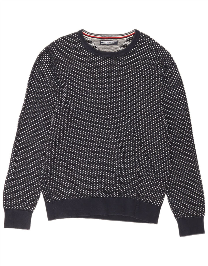 Pulover Tommy Hilfiger pentru bărbați, cu gât crew, albastru, pete, mediu
