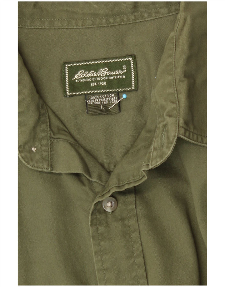 Cămașă pentru bărbați Eddie Bauer, bumbac verde mare