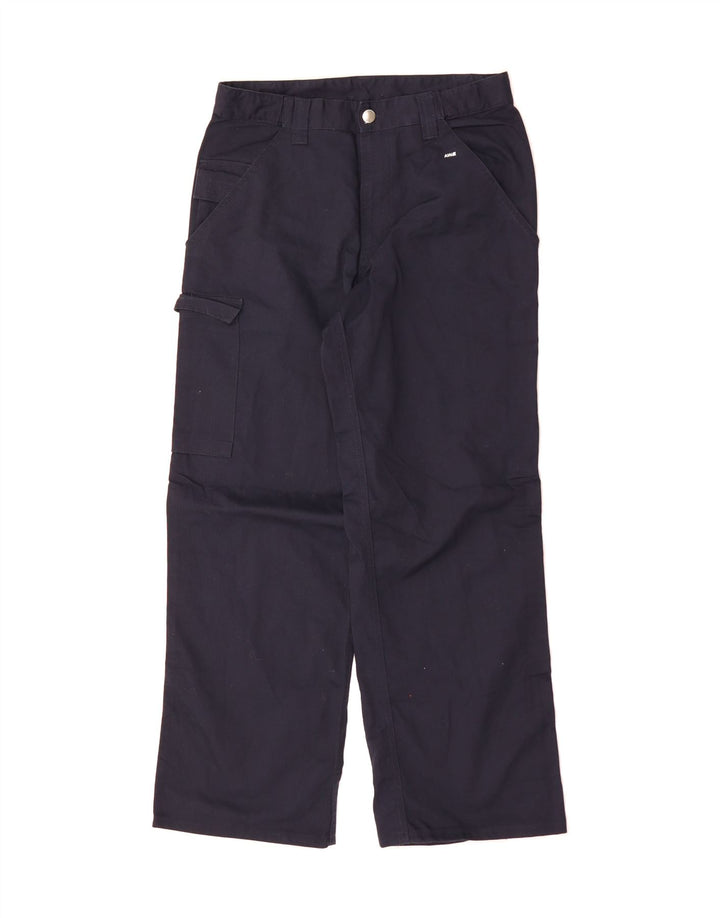 RUSSELL ATHLETIC Mens Straight Cargo Trousers  W30 L32 Navy Blue Polyester Vintage Russell Athletic and Second-Hand Russell Athletic from Messina Hembry 