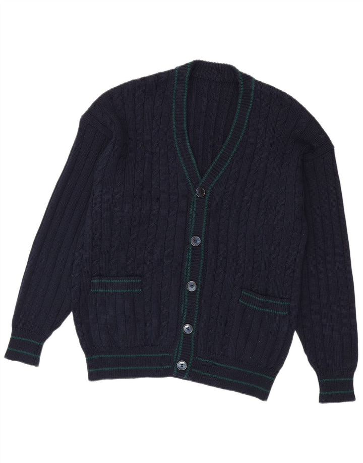 Pulover Cardigan Vintage pentru bărbați Mediu Bleumarin
