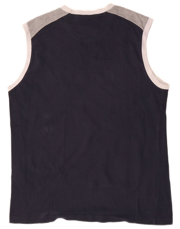 Top cu vestă grafică Champion pentru femei UK 20 2XL, albastru bleumarin, bumbac color bloc