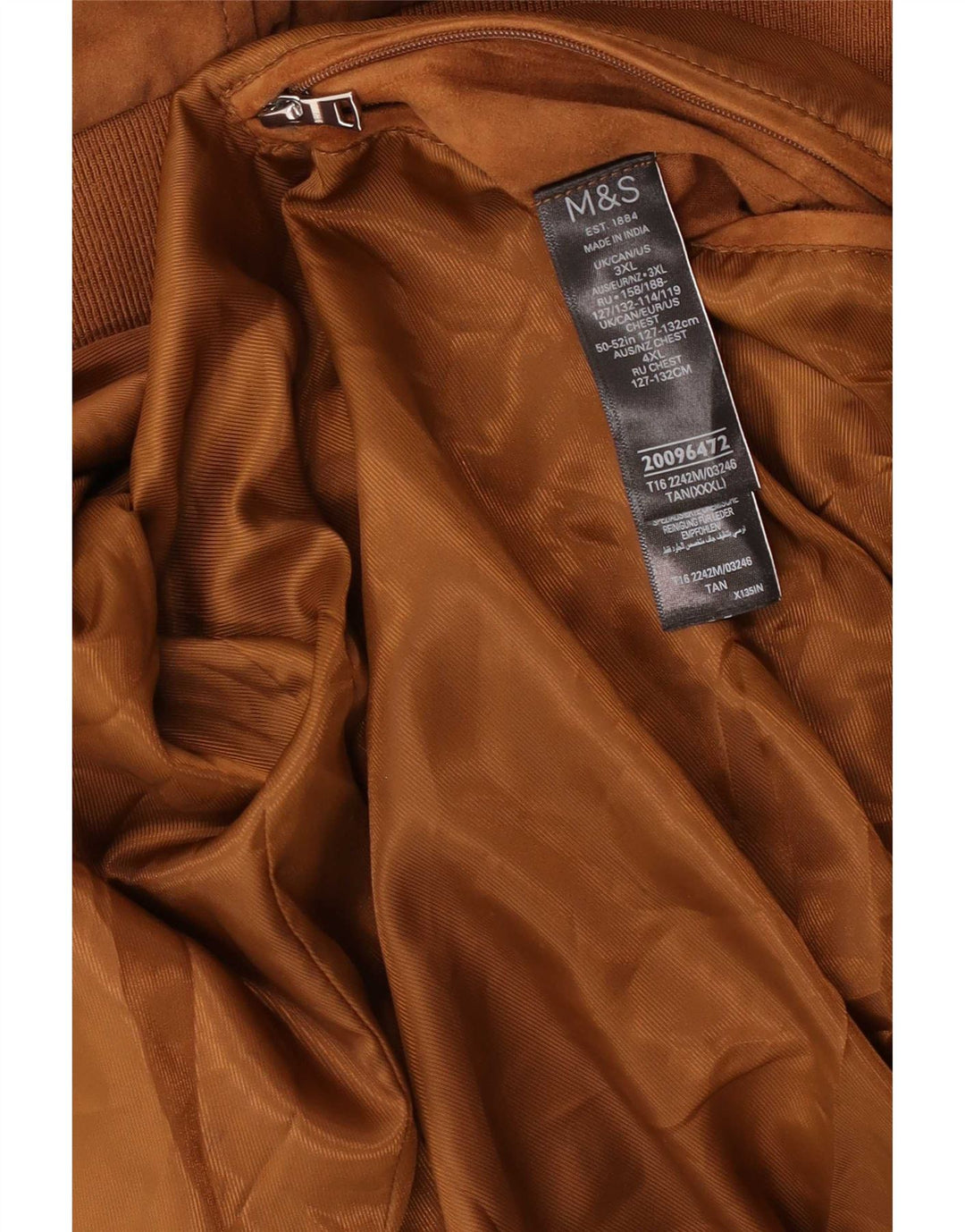 Geacă bomber din piele intoarsa pentru barbati Marks & Spencer UK 46 3XL piele maro